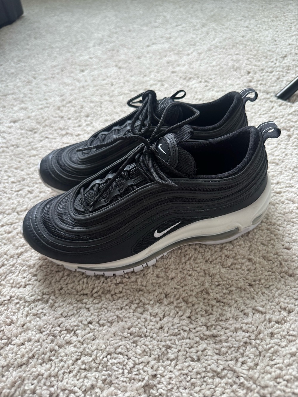 Nike Air Max 97 GS Black White Sneakers 921522-001 Size 7Y